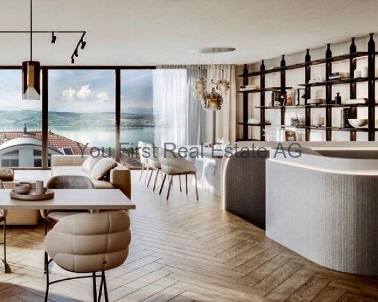 Luxuriöses Wohnen mit Seeblick in Eich – Ein Traum wird wahr! - Wohntraum mit atemberaubender Seeblick-Terrasse - Exklusive Architektur mit offener Raumgestaltung