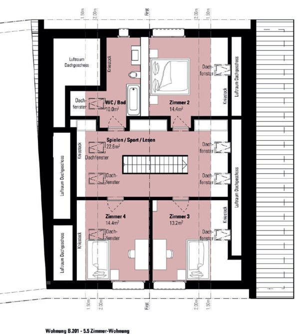Maisonette der gehobenen Klasse.... - Grundriss Dachgeschoss
