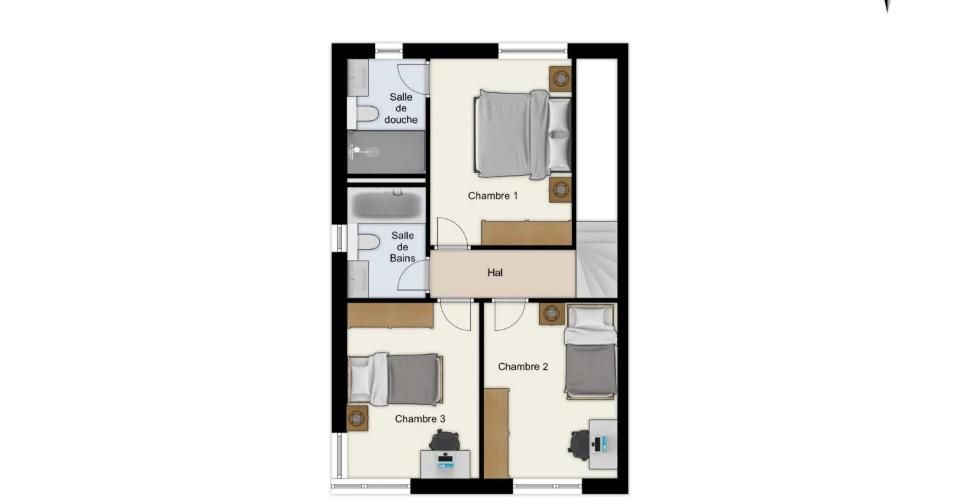 Élégante villa jumelle contemporaine HPE sur plan - Villa 6 pièces - image - 12
