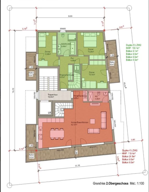5.5 Duplexwohnung DG - Erstklassiges Neubauprojekt in Zermatt  - Erstwohnsitz - Résidence principale -  Bild 11