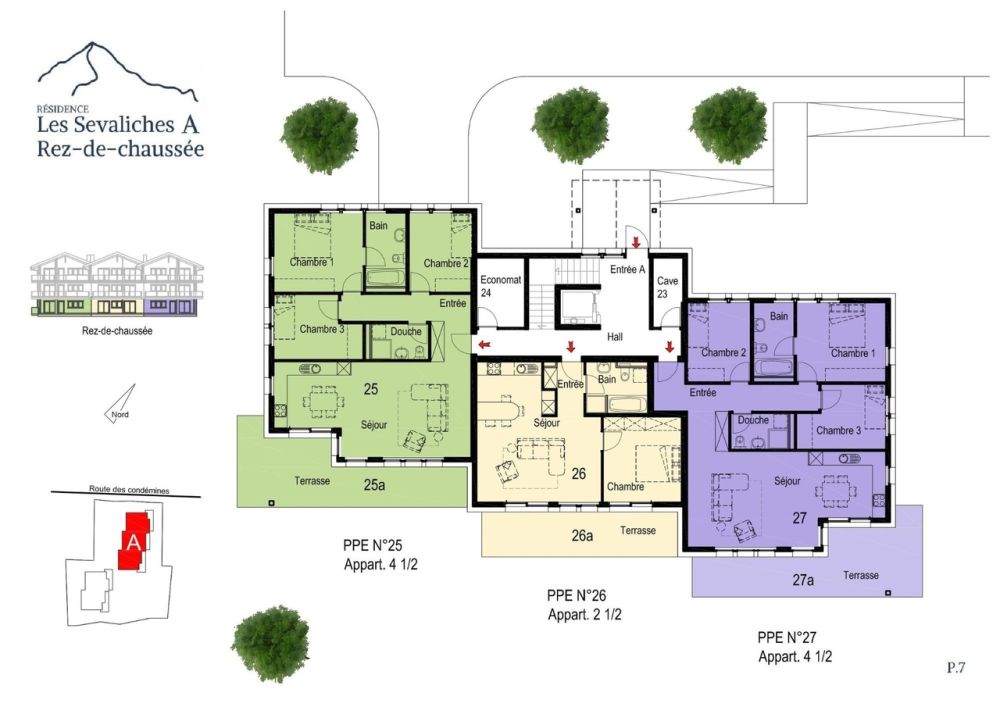 Nouvelle résidence "Les Sevaliches" - Evolène - Plan rez - A -