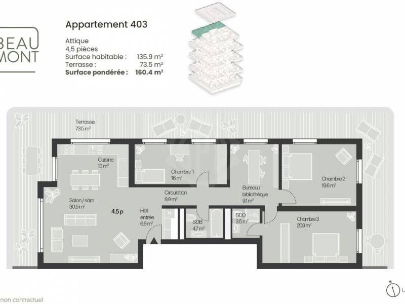 Dernier attique neuf avec vaste terrasse et vue - Bild 7