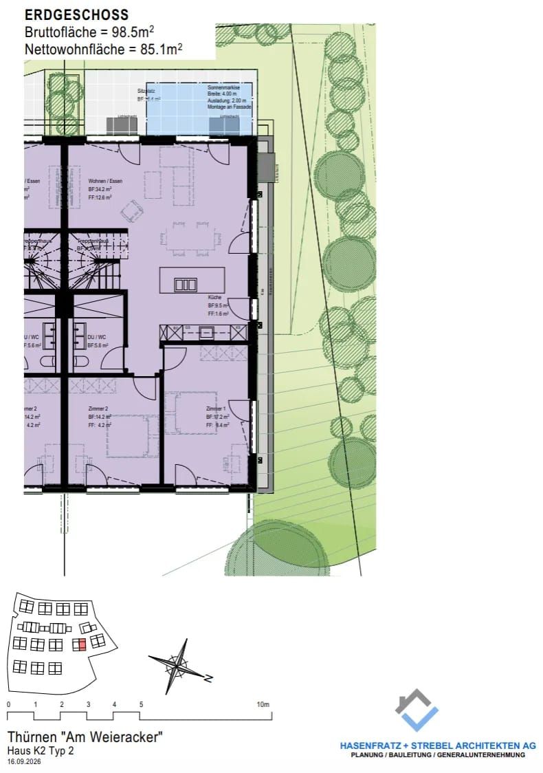 5.5-Zimmer-Doppelhaushälfte mit bis zu 61m² grossen Terrasse in Thürnen kaufen -  Bild 6