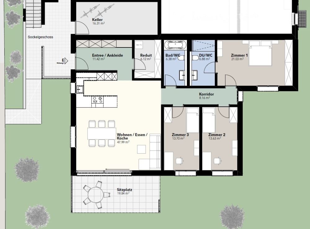 Moderne 4.5 Zimmer-Terrassenwohnung (Neubau) - Bild 7