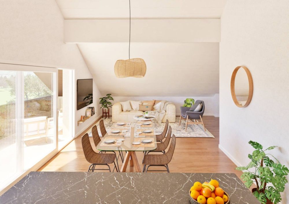 Superbe appartement mansardé neuf de 4 dans les combles avec balcon et vue dégagée - Bild 5