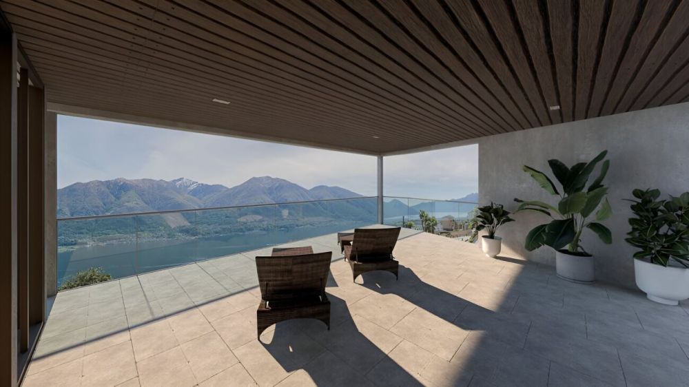 Moderno ed esclusivo attico di 4.5 locali con spettacolare vista lago, giardino e piscina privata -  Bild 1