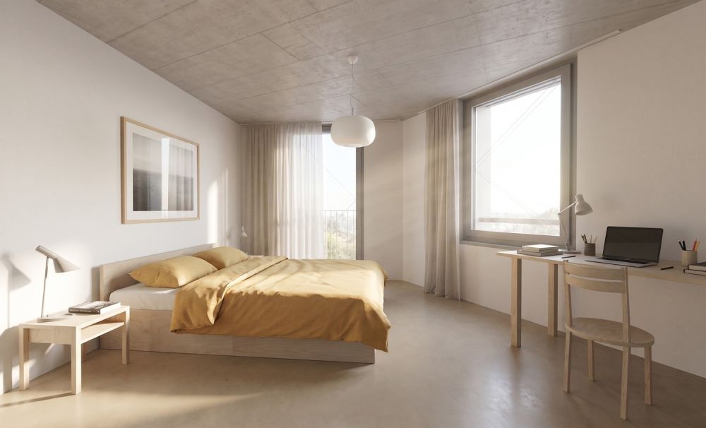 Urban gelegen. Grün gedacht. Unerwartet ruhig. - Schlafzimmer (Musterbild)