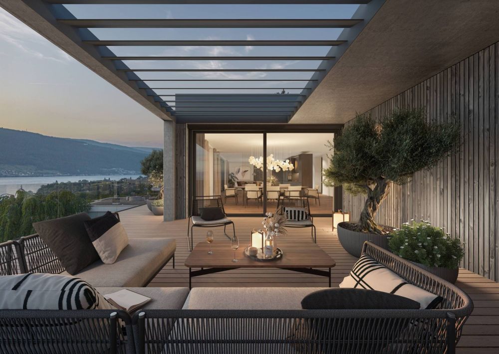 EXKLUSIVE NEUBAUWOHNUNG MIT TERRASSE UND EINZIGARTIGER ARCHITEKTUR AM BIELERSEE -  Bild 1