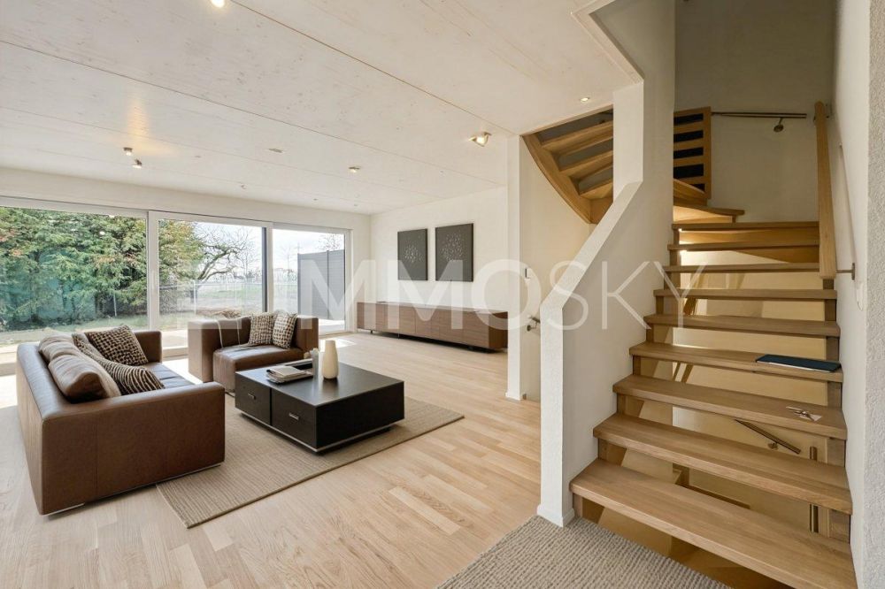 Rare à Echichens: Maison jumelle neuve aux portes de Morges - Séjour lumineux (home staging)