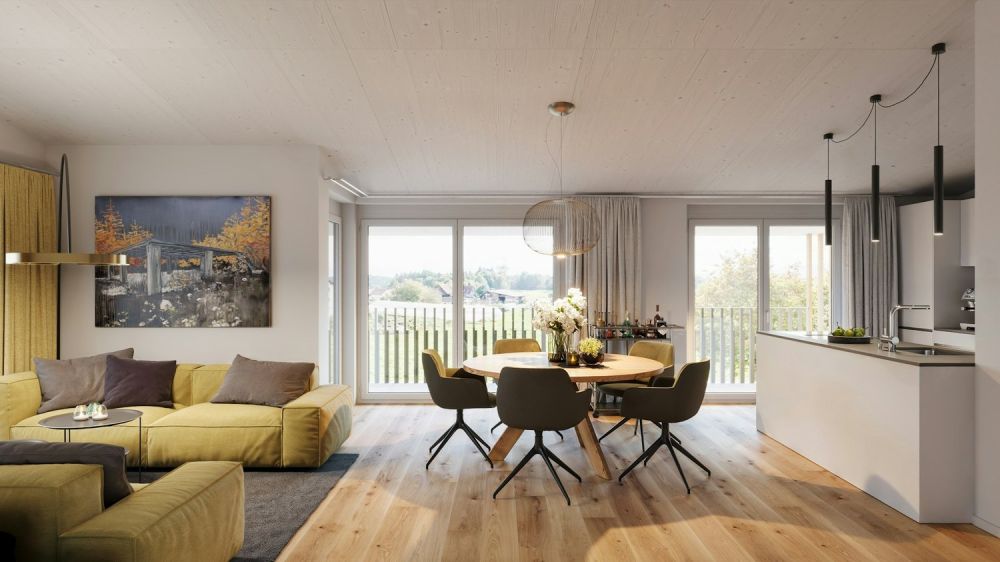 Moderne 4 1/2 Zimmer Neubauwohnung mit Blick ins Grüne - Bild 4