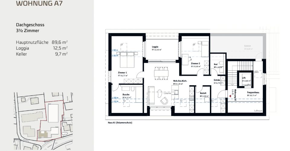 Attraktive 3.5-Zimmer-Dachgeschosswohnung im Neubauprojekt in Muri - Dernier étage 3.5 pièces - image - 2