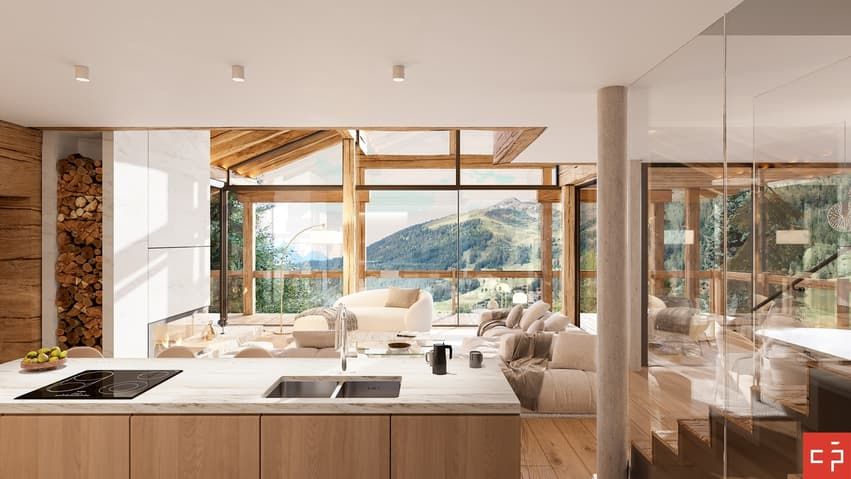 MAGNIFIQUE CHALET A CONSTRUIRE - RESIDENCE PRINCIPALE - IMAGE DE SYNTHESE- Cuisine