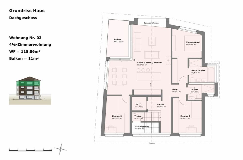Neubau "Chasa Pilavarda" - 4.5 Zimmer-Wohnung im Dachgeschoss - Bild 7