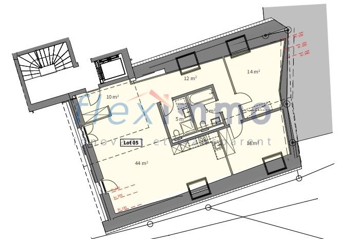 Grand appartement neuf de 3.5 pièces - Plan appartement - image non contractuelle