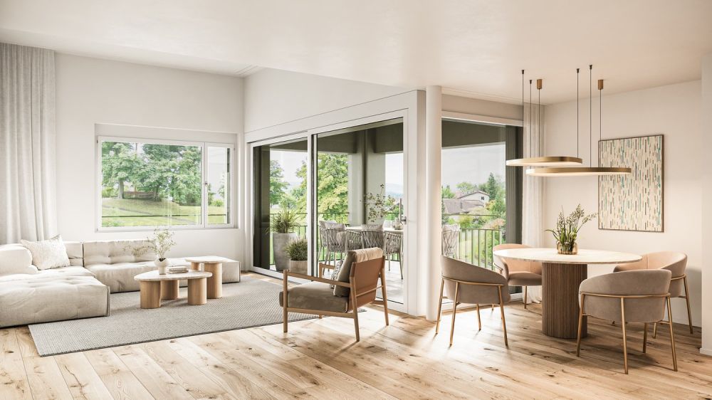 Wohnen im Dorfkern - «Bänkliwiese» Oberrohrdorf - Innenvisualisierung Wohnen