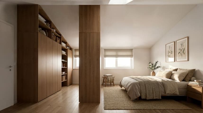 Jolie villa contigüe à construire (villa C) - Chambre parentale avec option mobilier "haut armoire"