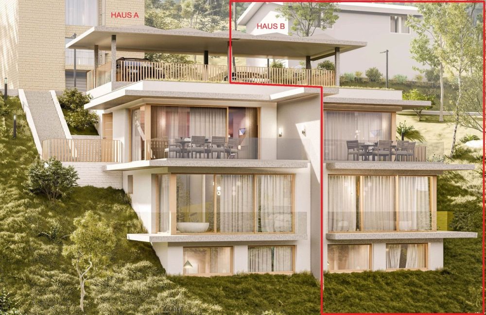 Neubauprojekt Alte Strasse mit zwei Doppeleinfamilienhäusern (Haus B) - Visualisierung