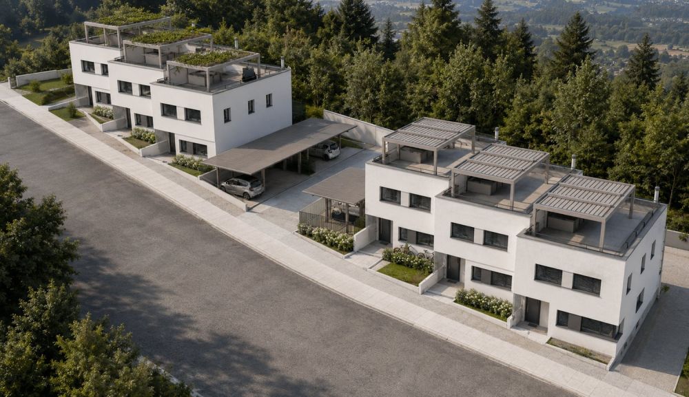 6 moderne Villen mit Panoramadach auf den Höhen von Saxon -  Bild 1
