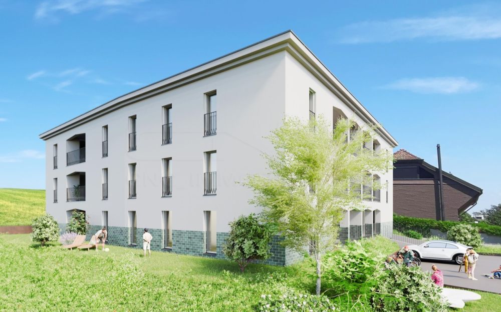 Im Herzen von Corminboeuf, NEUE 4.5-Zimmer-Wohnungen - Rte du Centre 30 - Façade sud-ouest - Image non contractuelle