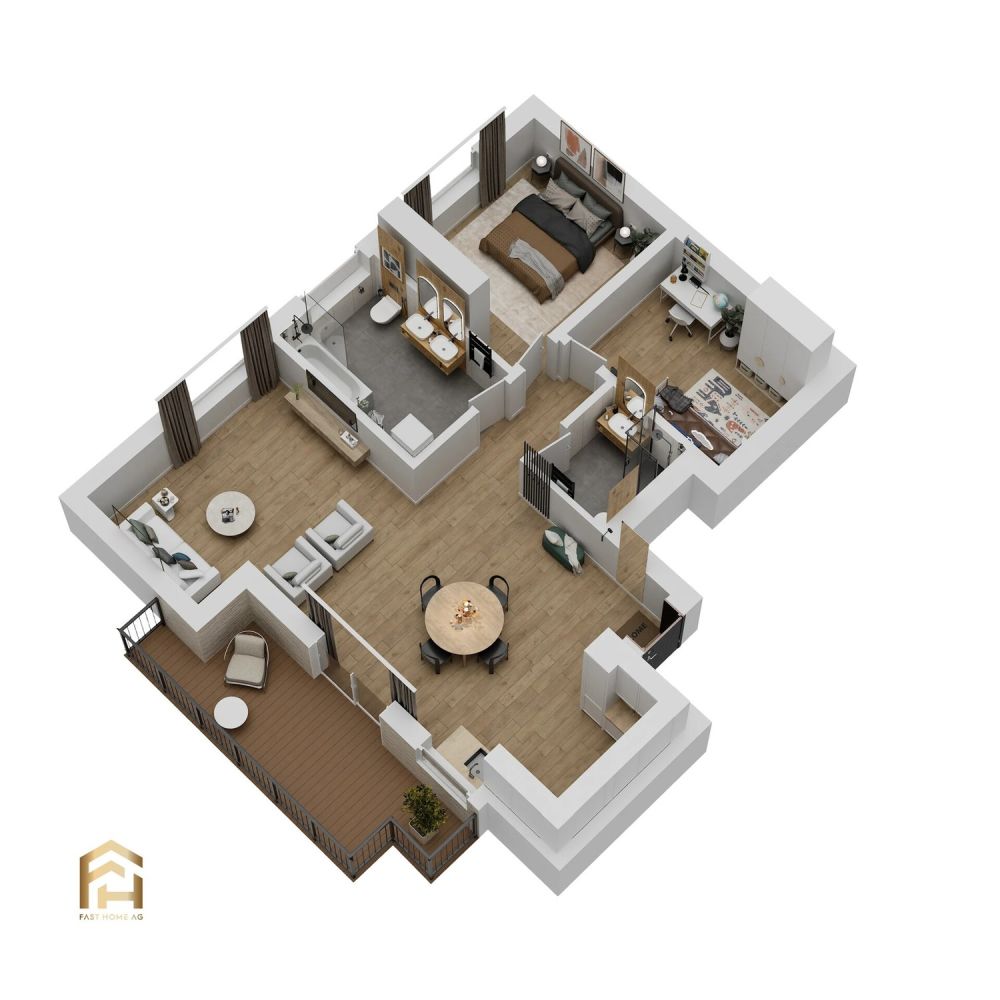 Neubau 3.5Z-Attikawohnung (113m2)  Modernes Wohnen in der Natur - MiddleCut_0_0_3