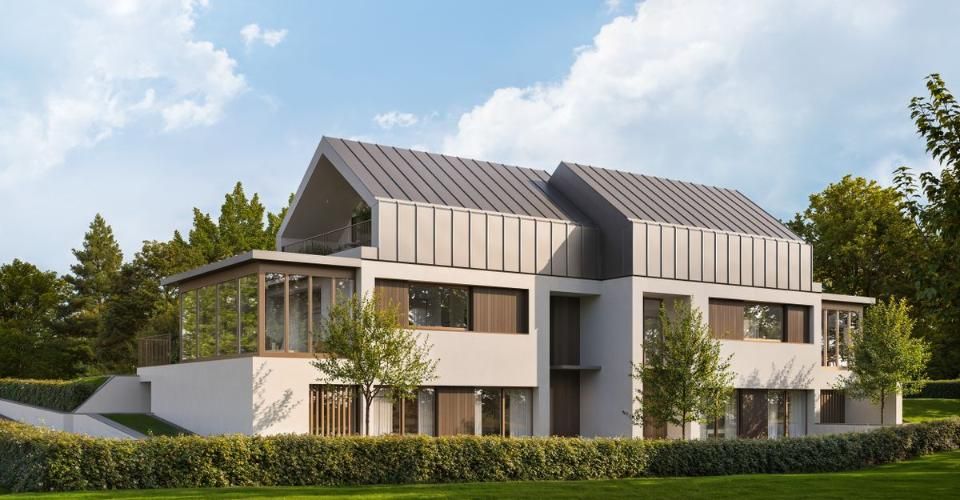 PROJET NEUF | VILLA JUMELÉE CONTEMPORAINE À PREGNY-CHAMBÉSY | Villa A - Maison jumelée 5 pièces - image - 1