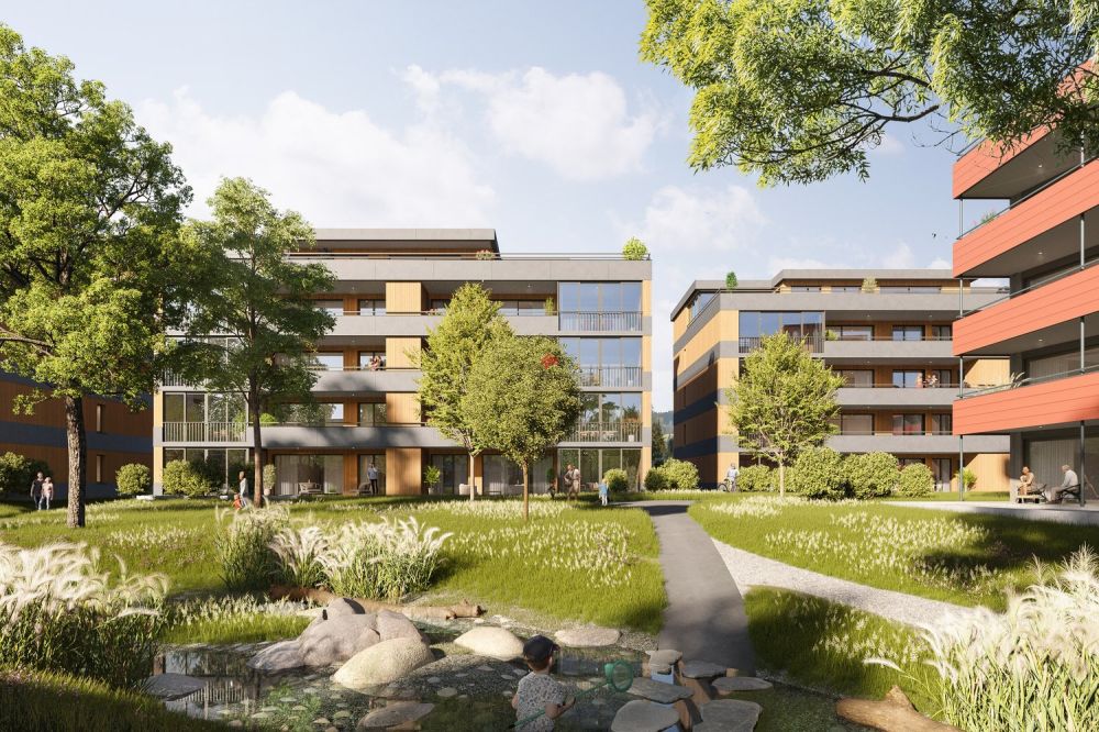Grosszügige und exklusive Eigentumswohnungen - Blick in den Park von jeder Wohnung aus