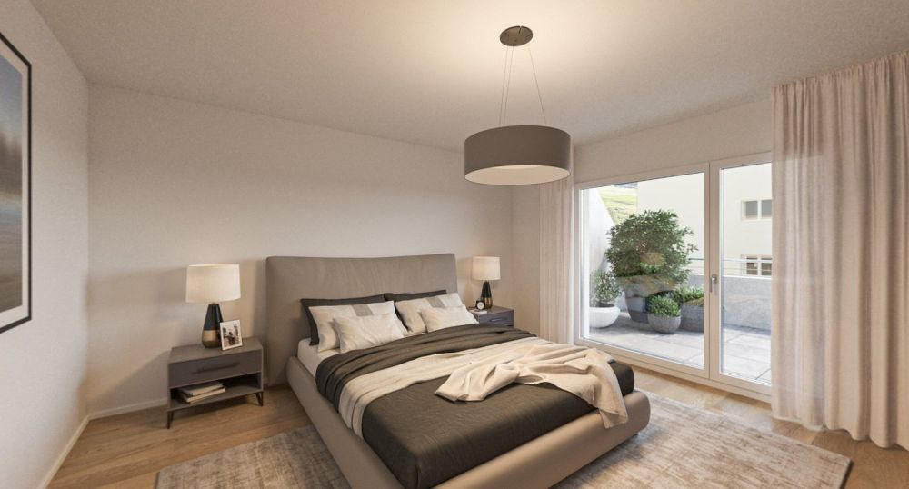 Blick ins Grüne: Attikawohnung an sonniger Lage - Schlafzimmer