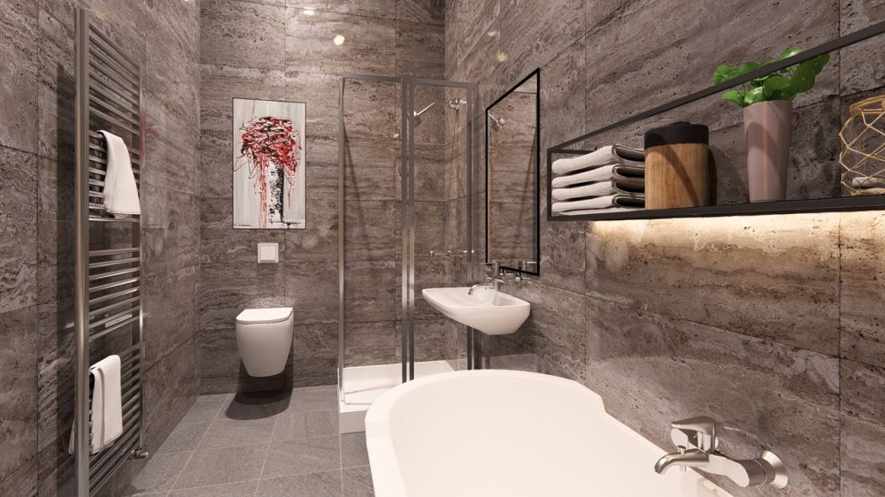 Appartement neuf de 3.5 pièces au coeur d'Oron-la-Ville - Exemple salle de bain - non contractuel