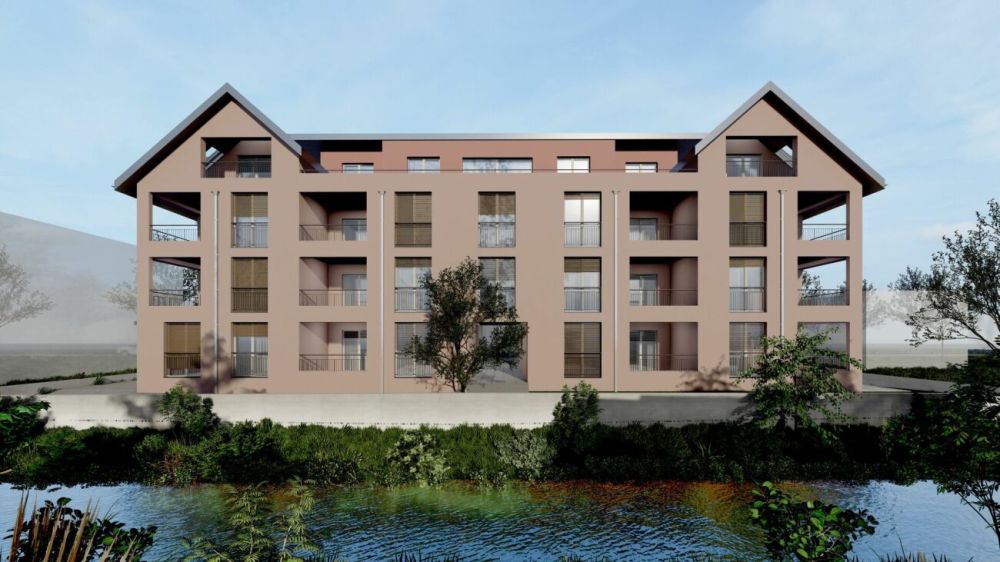 Neubau: 4.5-Zimmerwohnung in Oberurnen - Visualisierung Aussenfoto OST