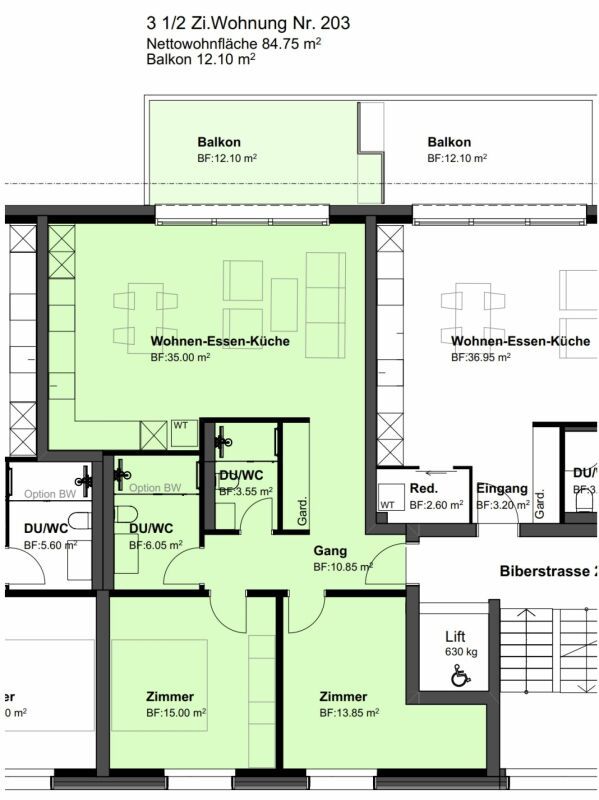 Neubauwohnung mit Balkon «Am Palmenweg»: - Wohnung 203 im 2. OG mit Balkon