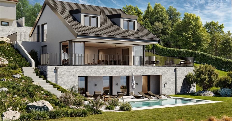 Exceptionnelle villa individuelle, vue plongeante sur le lac ! - Maison 6.5 pièces - image - 3