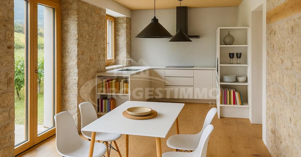 RENAISSANCE D'UN MAZOT AU COEUR DE FULLY - Maison 5.5 pièces - image - 2