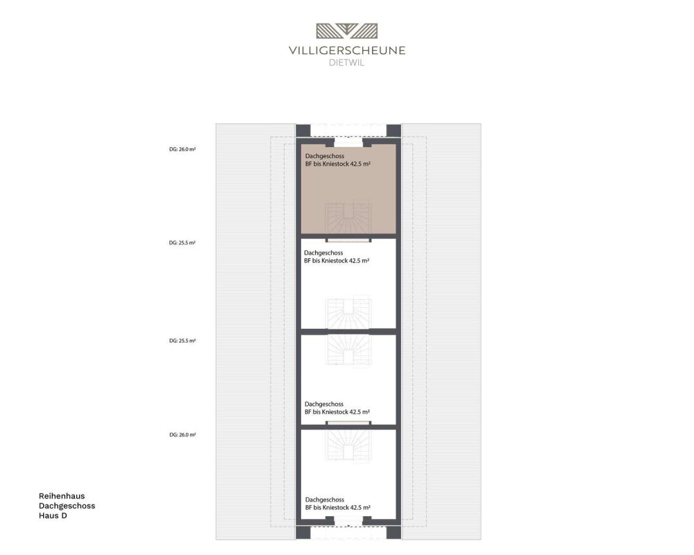 "Villigerscheune" 6.5 Zimmer Reiheneckhaus - Nord - Haus D - Dachgeschoss