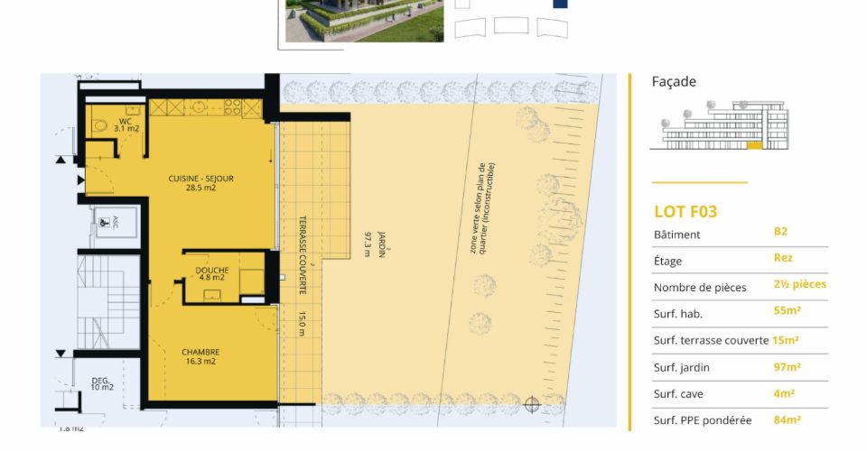 Appartement neuf de 2.5 pièces avec terrasse et jardin - Appartement 2.5 pièces - image - 13