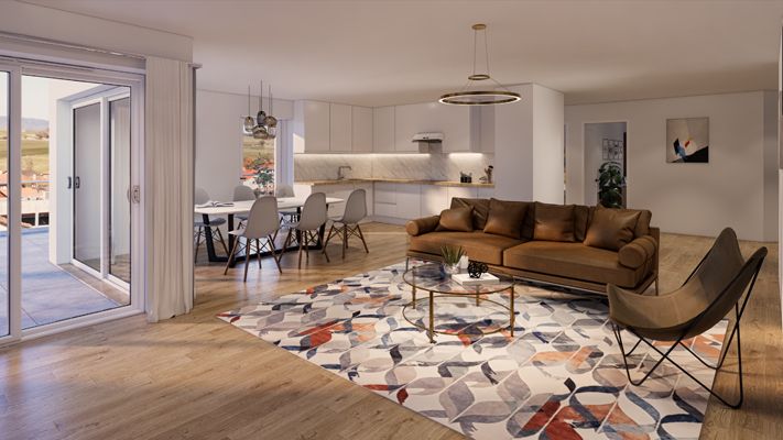 A vendre superbe attique haut standing de 3,5 pièces en PPE avec place de parc dans le garage collectif - Attique 3.5 pièces - image - 2