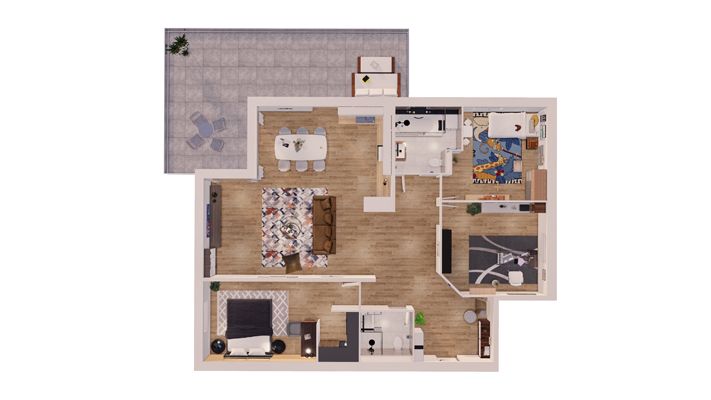 A vendre superbe attique haut standing de 3,5 pièces en PPE avec place de parc dans le garage collectif - Attique 3.5 pièces - image - 7