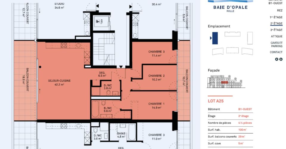 Appartement neuf traversant de 4.5 pièces avec deux balcons - Appartement 4.5 pièces - image - 6