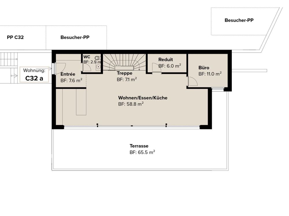 Exklusive 5.5 Zi-Maisonettewohnung in Zweifamilienhaus ( auch als Zweifamilienhaus erwerbbar ) -  Bild 8