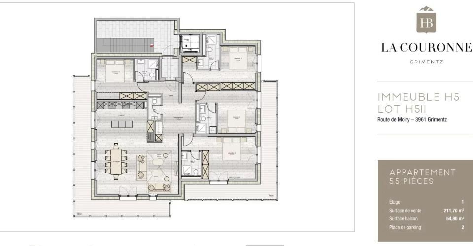 GRIMENTZ - UN PLACEMENT SÛR DANS UN CADRE D'EXCEPTION - Appartement 5.5 pièces - image - 11
