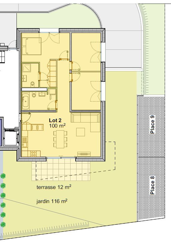 4.5P AU REZ AVEC PARKING SOUTERRAIN  LOT 2 - Bild 10