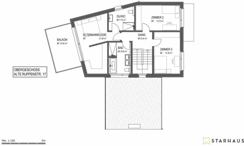 Bewilligtes Einfamilienhaus in Altstätten - Obergeschoss