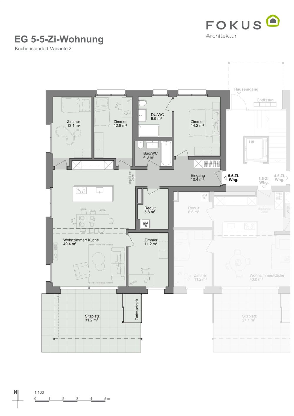 Moderne 5.5-Zimmer-Neubauwohnungen EG in Hombrechtikon -  Bild 11