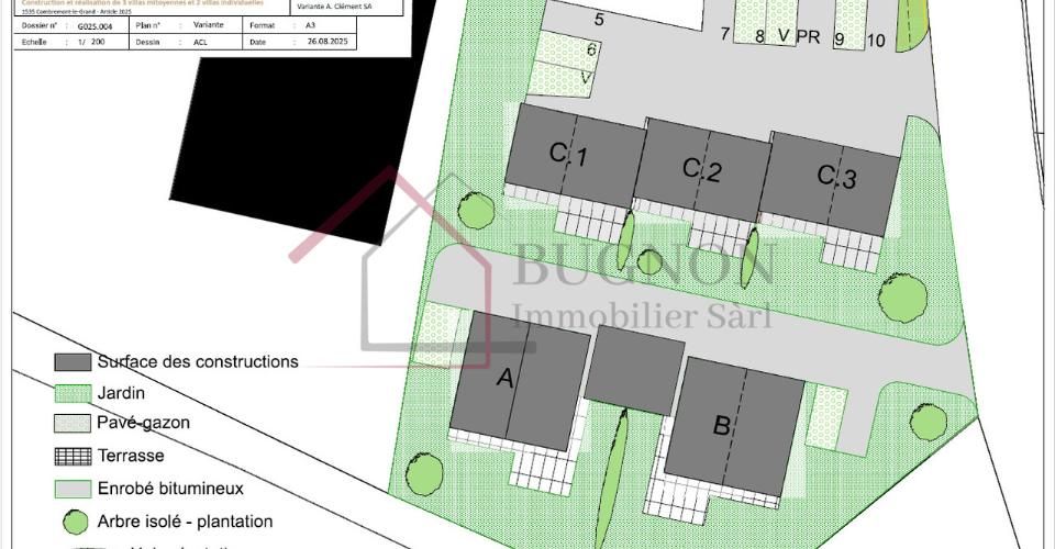 LES VILLAS DU GRAND PRÉ Villa mitoyenne de 4.5 pièces – Lot C1 - Maison contiguë 4.5 pièces - image - 10