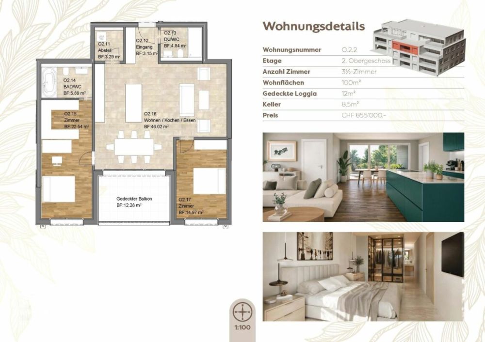 3.5 Z' Wohnung: L7 - hochwertig ländlich: Neubauprojekt mit 10 barrierefreien Eigentumswohnungen in Oberdorf BL -  Bild 8