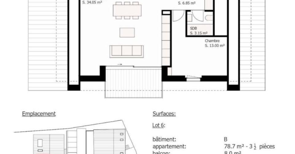 Appartement de 3.5 pièces en attique avec vue sur le Jura - Appartement 3.5 pièces - image - 8