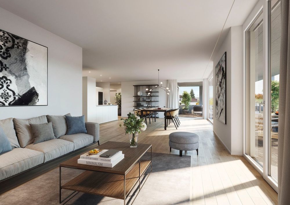 Grosszügige Terrassenwohnung mit Platz zur Individualität - Innenvisualisierung