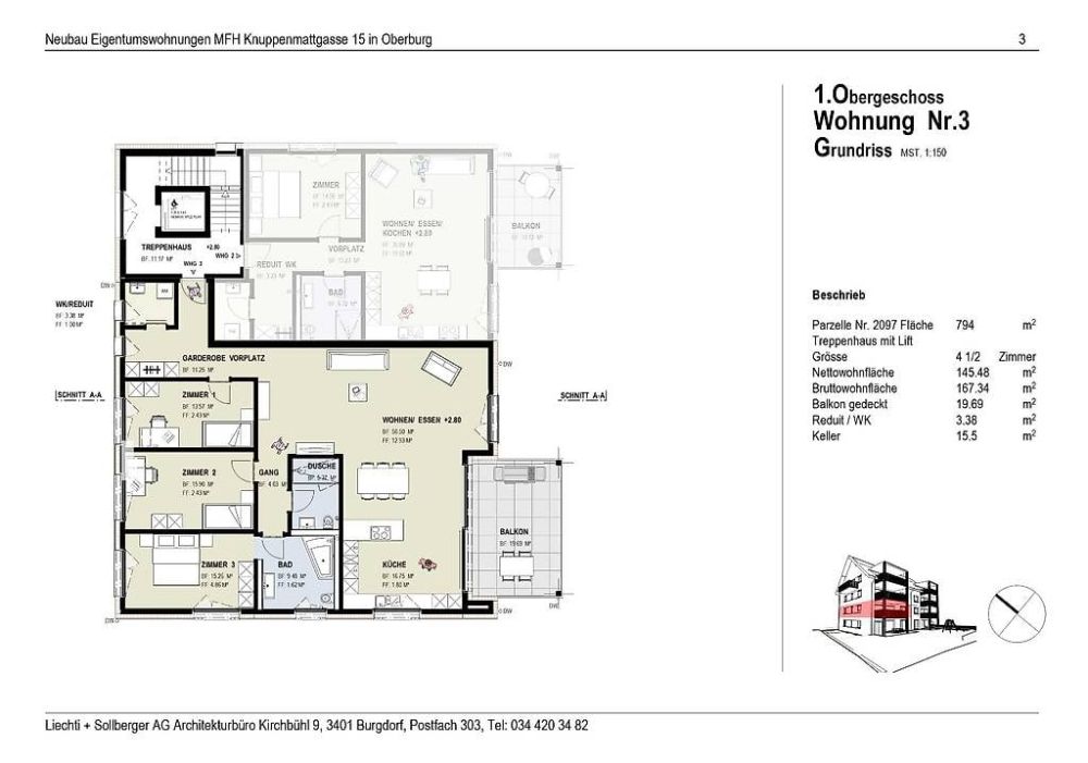 4.5 Zimmer Neubauwohnung im 5-Familienhaus in Burgdorf -  Bild 3