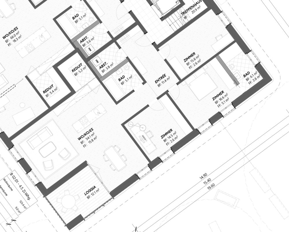 schöne Neubauwohnungen im Zentrum Münchwilen - Grundriss