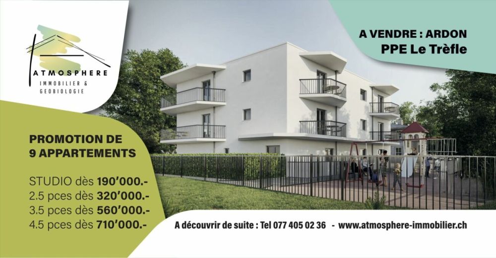 Ardon - Résidence Le Trèfle, 3.5 pces neuf au 1er étage - Bild 1