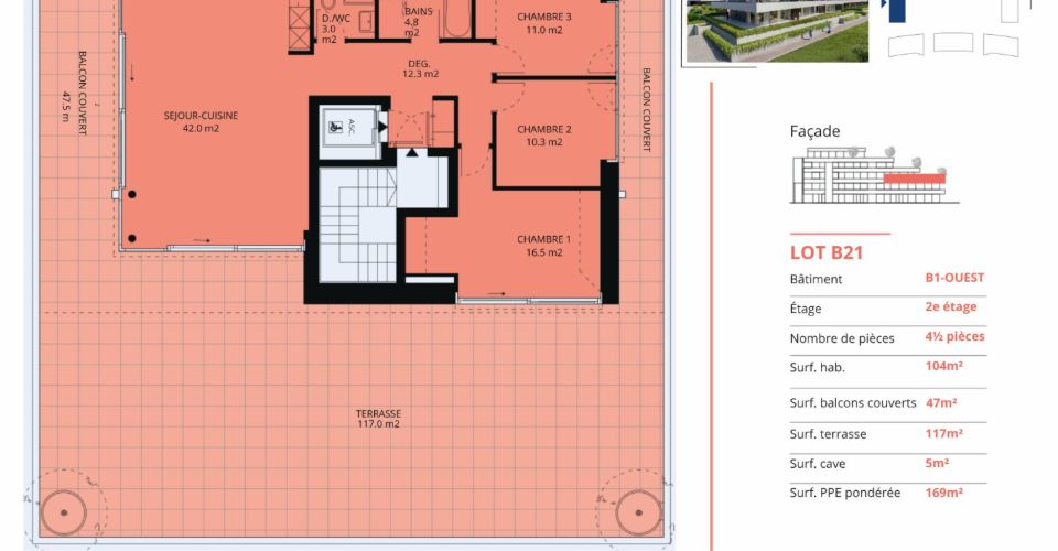 Luxueux 4.5 pièces avec terrasse et ascenseur privatif - Appartement 4.5 pièces - image - 12